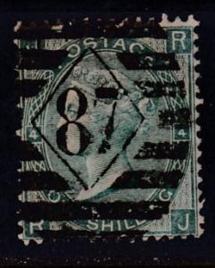 Great Britain 1865 QV Nr.48 1Shilling grn North London Numeral  Plate-4 F/VF/(o)