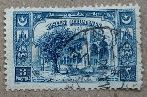 Turkey 1920 3pia blue Fountains of Suleiman, used. Scott 594, CV $0.60