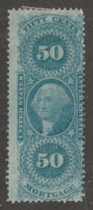 USA, Stamp, Revenue, Scott#R59c, used, hinged, 0.50 cents, blue, mortgage