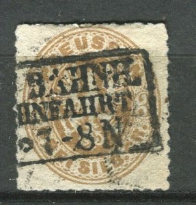 GERMANY; PRUSSIA 1861-65 classic rouletted issue used 3gr. value fair Postmark