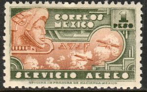 MEXICO C139, $1P 1934 Definitive. Eagleman. UNUSED, HINGED, OG