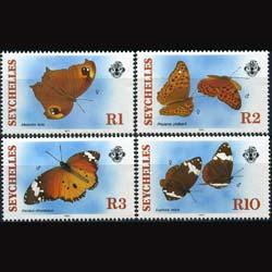 SEYCHELLES 1986 - Scott# 610-3 Butterflies Set of 4 NH