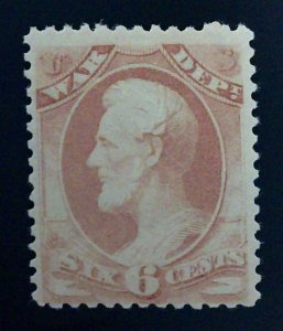 Scott #O86 - VG - 6c Rose - Lincoln - War Dept. - MNH - 1873