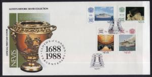 Nevis 586-589 Lloyd's List U/A FDC