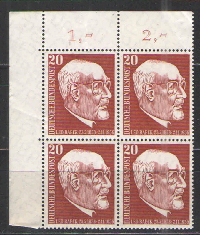 Germany - Deutsche Bundespost 1957 Sc# 777 MNH VG/F  Block of 4