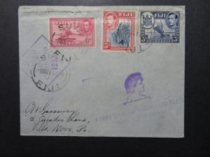 Fini 1941 Suva to Ncumea First Flight Cover / Top Crease Through Stamps - Z10706