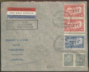 Paraguay 1934 Graf Zeppelin Mi404C 8.SAF South America Flight Germany Cov 112132