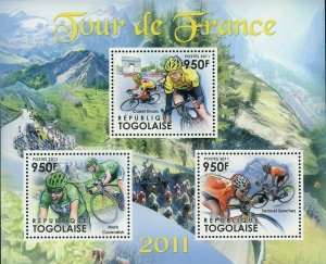 Tour de France Stamp Mark Cavendish Cadel Evans Samuel Sanchez S/S MNH #4305-430