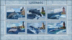 Dolphins Stamp Lighthouses Sousa Teuszii Sotalia Fluviatilis S/S MNH #3044-3049