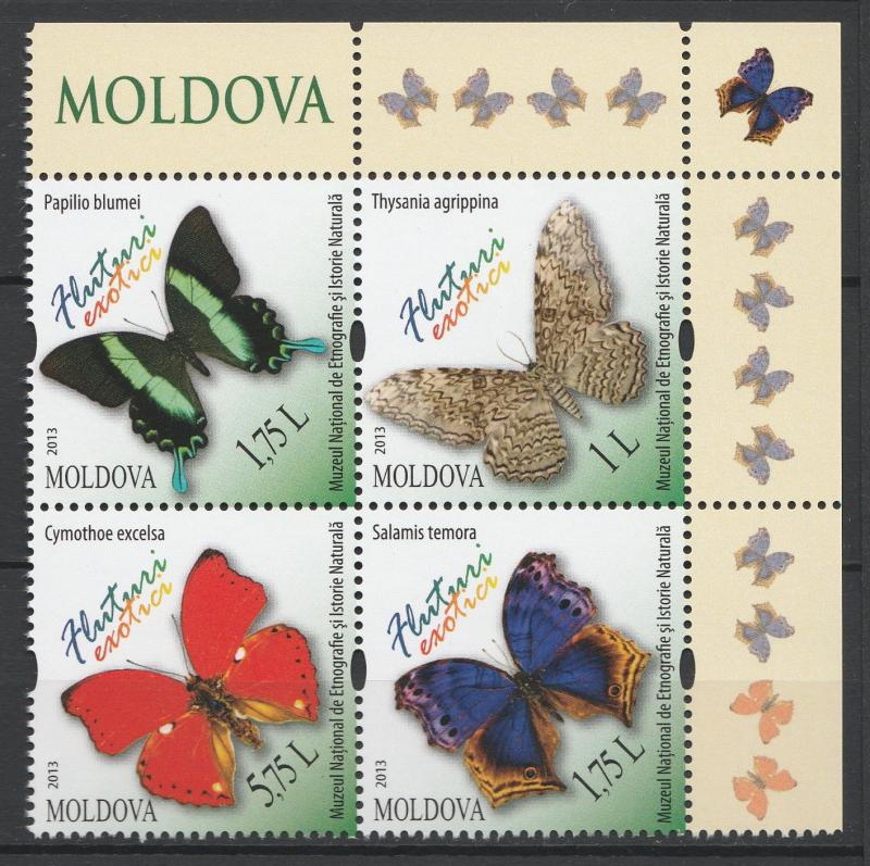 Moldova 2013 Butterflies 4 MNH stamps