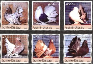 Guinea Bissau 2003 Birds Pigeons Doves Set of 6 MNH**