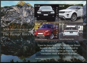 Tuvalu Cars Stamps 2020 MNH Land Range Rover Sport Velar Transport 4v M/S