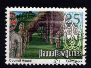 Papua Scott 381 Used 25c Council house stamp