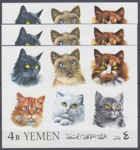 1965 Yemen Kingdom B22b x3 Cats 54,00 €