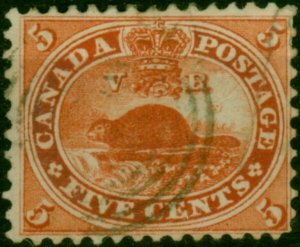 Canada 1859 5c Deep Red SG32 Fine Used