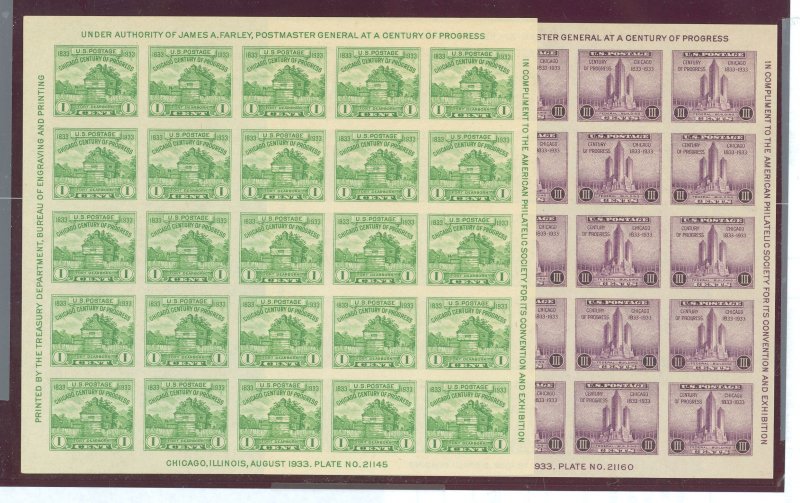 United States #730-31 Mint (NH) Souvenir Sheet