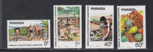 Rwanda # 1278-1281, Food Production, Mint NH, 1/2 Cat