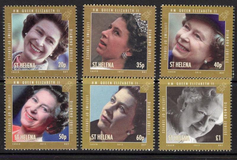 ST.HELENA SG1175/80 2012 DIAMOND JUBILEE MNH