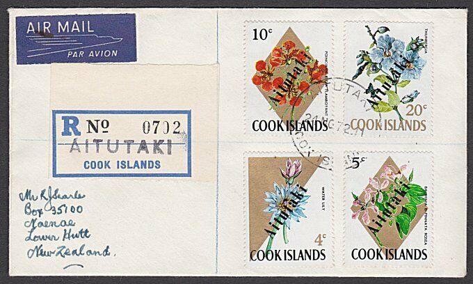 AITUTAKI 1972 Registered cover to New Zealand - opts on Cook Islands.......28069