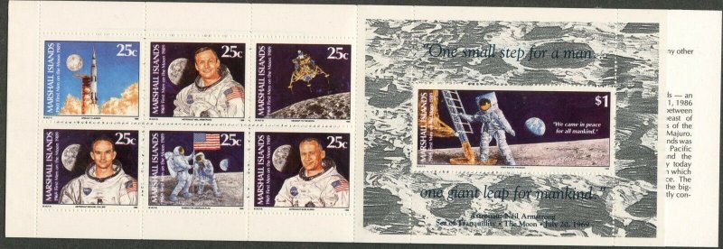 MARSHALL IS. Sc#238a 1989 Apollo 11 20th Anniversary Complete Booklet Mint OG NH