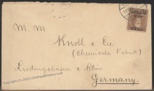 CU BA 1899 Overprinted USA 10c Webster to  Ludwigshafen Germany Cover 107609