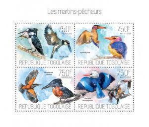 TOGO - 2013 - Kingfishers - Perf 4v Sheet - Mint Never Hinged