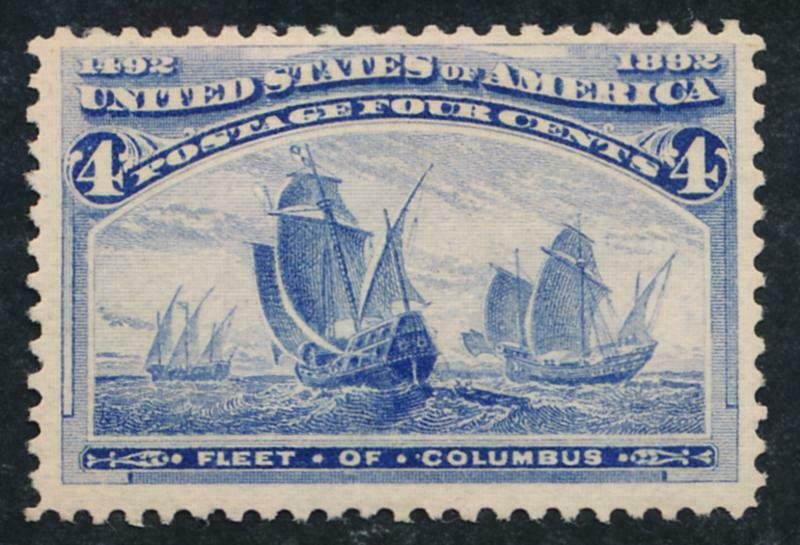 US 233 MINT F-VF+ NEVER HINGED (NH) 4c COLUMBIAN 