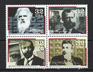 3061 - 3064 *  Pioneers of Communication  * U.S. Postage Stamps Block  MNH