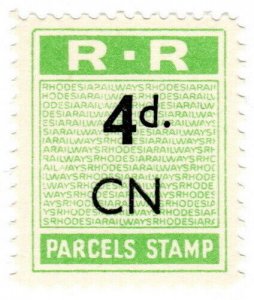 (I.B) Rhodesia Railways : Parcels Stamp 4d (Chingola)