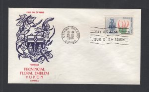 Canada #428 (1966 Yukon Fireweed Flower)  FDC Ginn cachet unaddressed