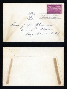 # 858 addressed First Day Cover with no cachet, Helena, MT - 11-8-1939 - # 2