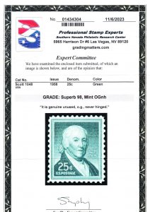 MOstamps - US #1048 Mint OG NH Grade 98 with PSE Cert - Lot # MO-4657 SMQ $160