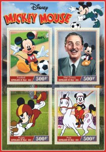 Stamps.Disney Mickey Mouse Baseball, Soccer 2024 year 1+1 sheets perforated  NEW