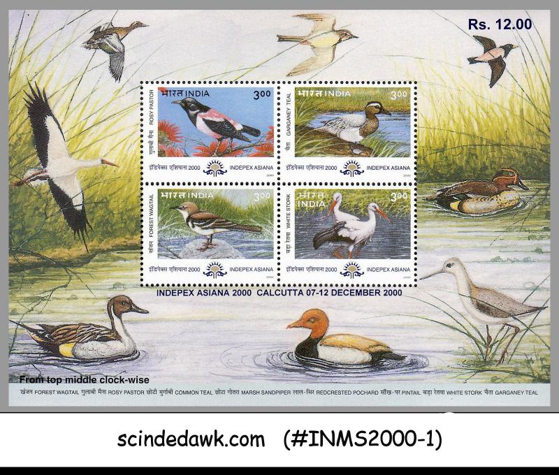 INDIA - 2000 INDEPEX ASIANA 2000 / BIRDS - MIN/SHT MNH