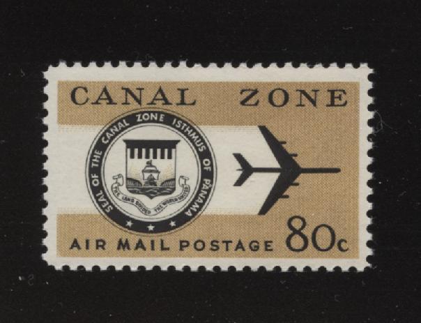 Canal Zone  Sc # C47  80c  Seal & Jet plane   MNH   SCV  $2.50