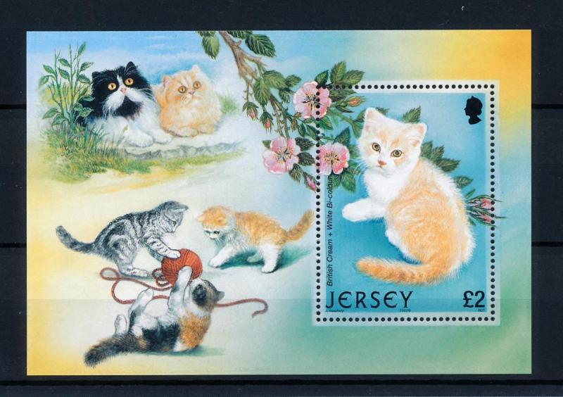 [40857] Jersey 2002 Animals Cats MNH Sheet