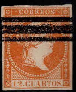 Spain Scott 48  orange 12c 1859 12c Isabella on smooth white paper Bar cancel