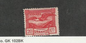 Andorra, Spanish, Postage Stamp, #E3 Mint Hinged, 1929 Eagle, Bird
