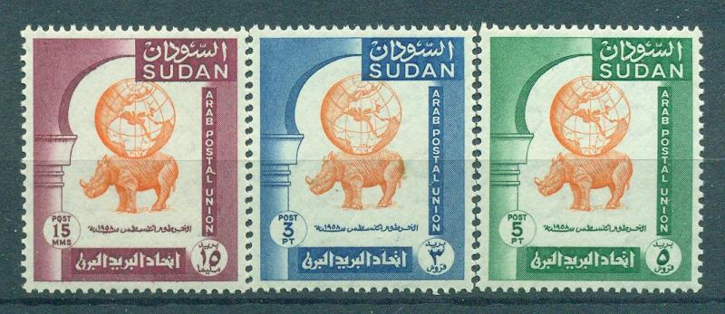 Sudan sc# 121-123 mlh cat value $2.50