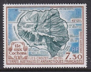 French Southern and Antarctic Territories C109 Map MNH VF