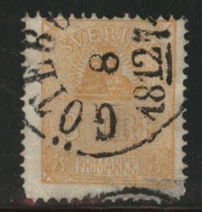 SWEDEN Scott 13 1863 Perf 13 CV $15 type 2