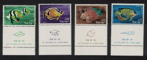 Israel Red Sea Fish 4v Full Tabs 1962 MNH SC#231-234 SG#238-241 MI#266-269