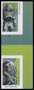 US 5712a 5709a Go Beyond Buzz Lightyear imperf NDC horz gutter pair R MNH 2022