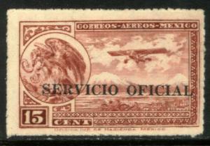 MEXICO CO23, 15cts OFFICIAL AIR MAIL, UNUSED, H OG. F-VF.