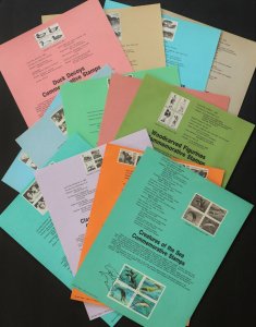 U.S. Used #2141a/C125a 22c/45c 13 Setenant Blocks Souvenir Pages.  Scott: $51.50