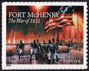 SC#4921 (49¢) War of 1812: Fort McHenry Single (2014) SA