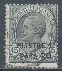 Italy Offices in Turkish Empire #29 Used 15c Victor Emmanuel III Issue Surcha...