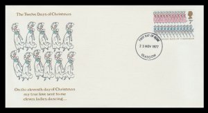 GREAT BRITAIN 1977 SCOTT # 825. THE TWELVE DAYS OF CHRISTMAS SERIES. # A