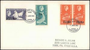 South Georgia/Falkland Islands Dep #15, Antarctic Cachet and/or Cancel