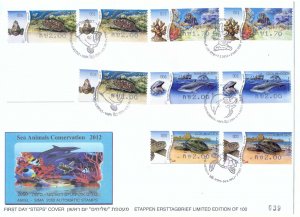 ISRAEL 2012  MARINE SEA LIFE COSERVATION ATM  LABELS ALL MACHINES ISSUED FDC 